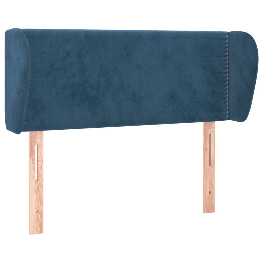 Tête de lit avec oreilles Bleu foncé 103x23x78/88 cm Velours - XIOS