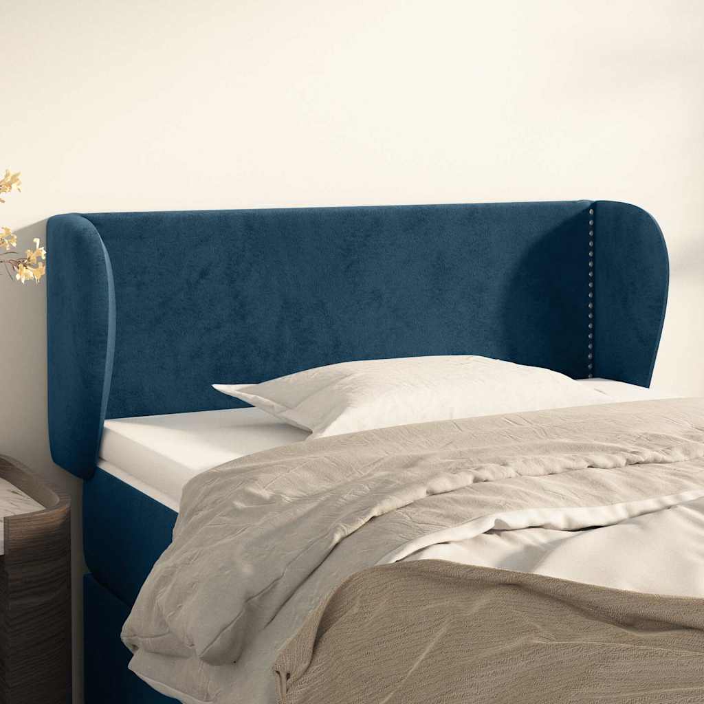 Tête de lit avec oreilles Bleu foncé 103x23x78/88 cm Velours - XIOS