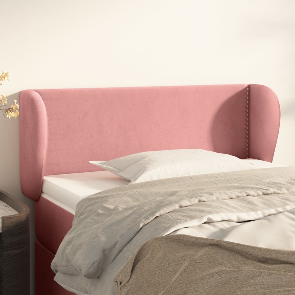 Tête de lit avec oreilles Rose 103x23x78/88 cm Velours - XIOS