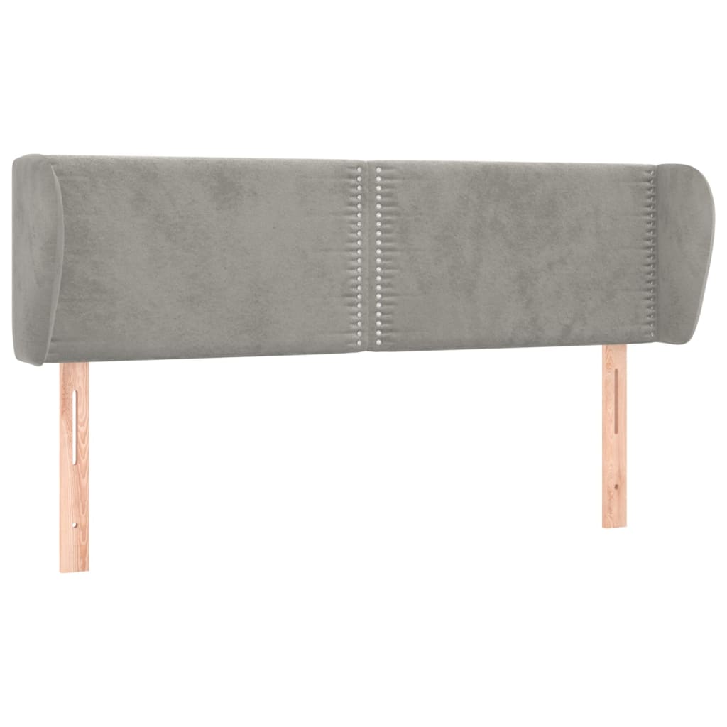 Tête de lit avec oreilles Gris clair 147x23x78/88 cm Velours - XIOS