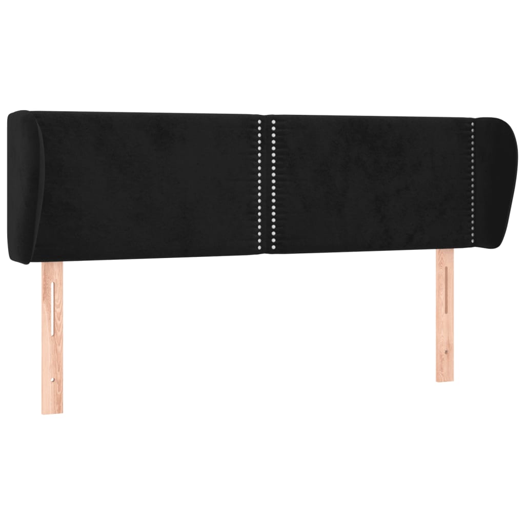 Tête de lit avec oreilles Noir 147x23x78/88 cm Velours - XIOS