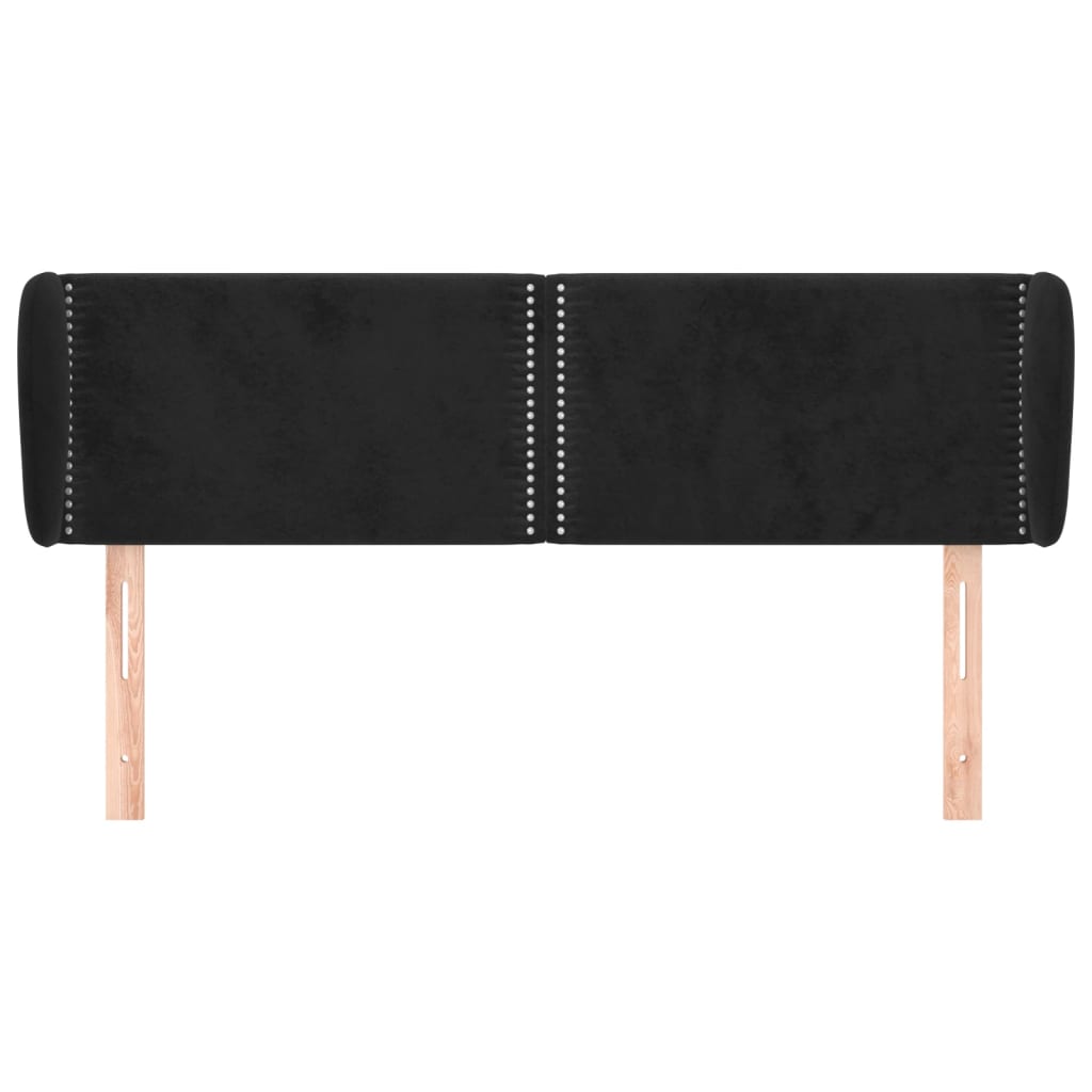 Tête de lit avec oreilles Noir 147x23x78/88 cm Velours - XIOS