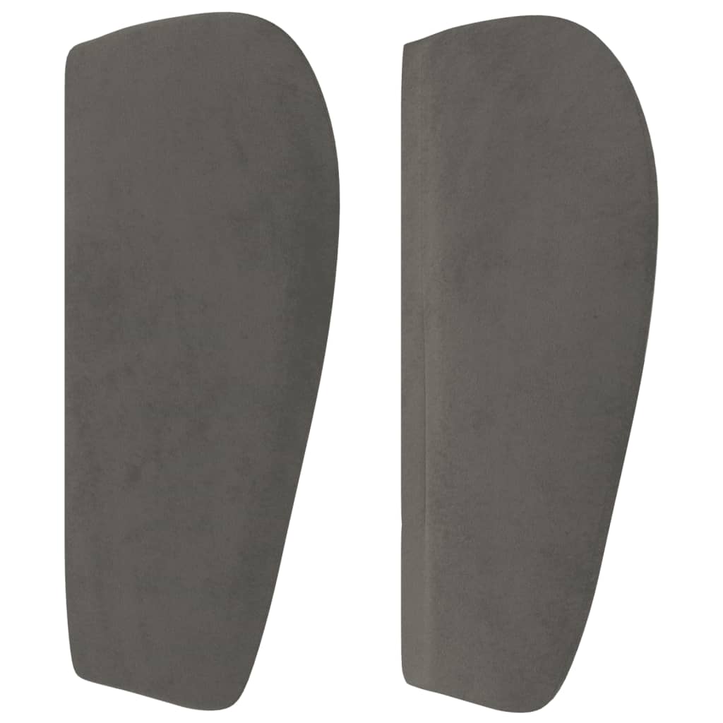 Tête de lit avec oreilles Gris foncé 163x23x78/88 cm Velours - XIOS
