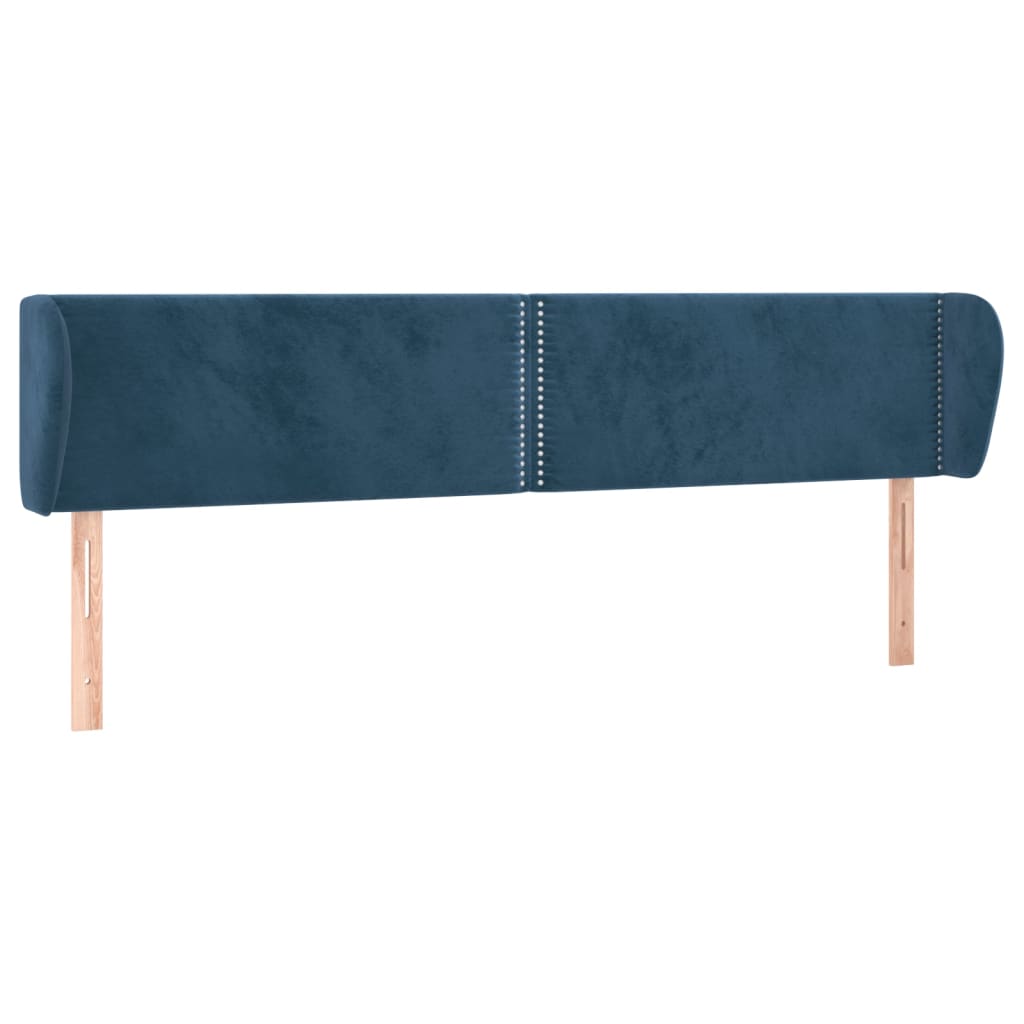 Tête de lit avec oreilles Bleu foncé 163x23x78/88 cm Velours - XIOS