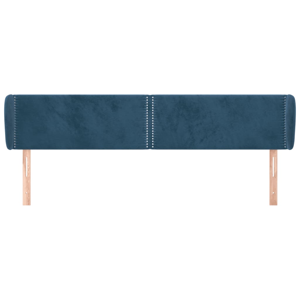 Tête de lit avec oreilles Bleu foncé 163x23x78/88 cm Velours - XIOS