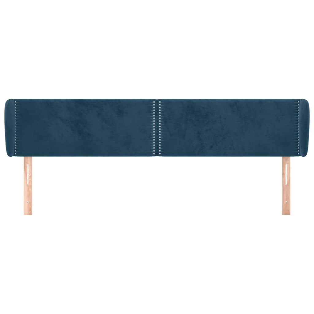 Tête de lit avec oreilles Bleu foncé 163x23x78/88 cm Velours - XIOS