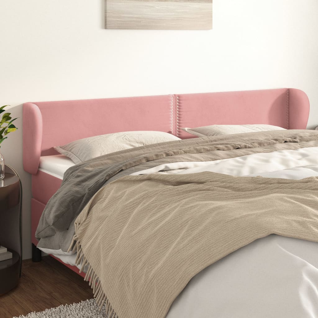 Tête de lit avec oreilles Rose 163x23x78/88 cm Velours - XIOS
