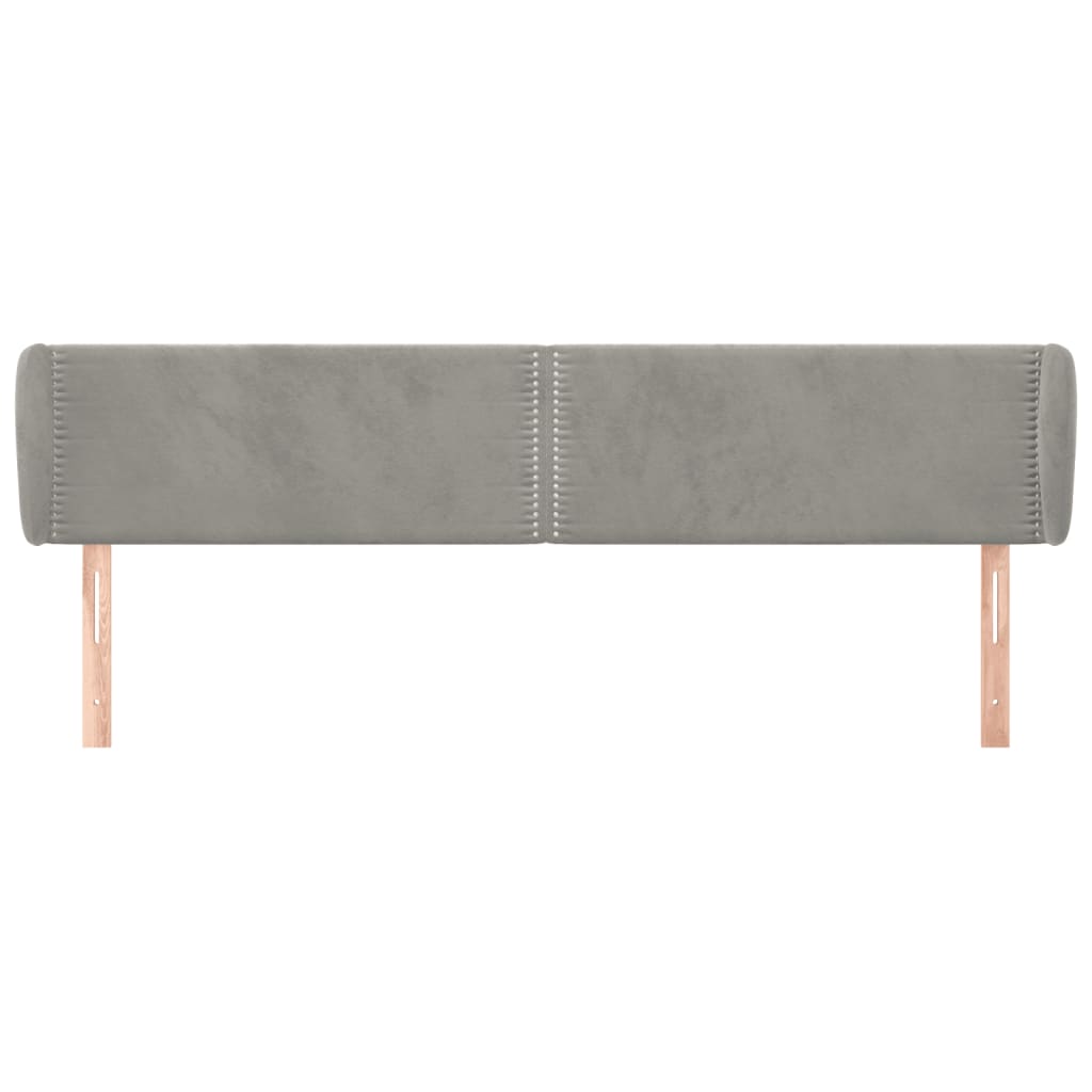 Tête de lit avec oreilles Gris clair 183x23x78/88 cm Velours - XIOS