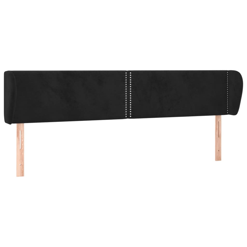 Tête de lit avec oreilles Noir 183x23x78/88 cm Velours - XIOS