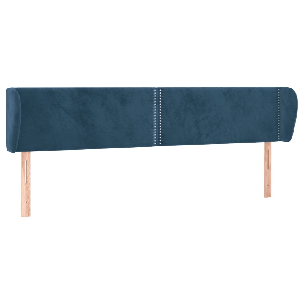 Tête de lit avec oreilles Bleu foncé 183x23x78/88 cm Velours - XIOS