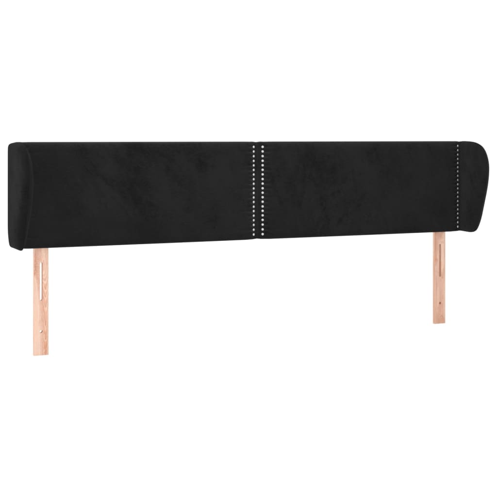 Tête de lit avec oreilles Noir 203x23x78/88 cm Velours - XIOS