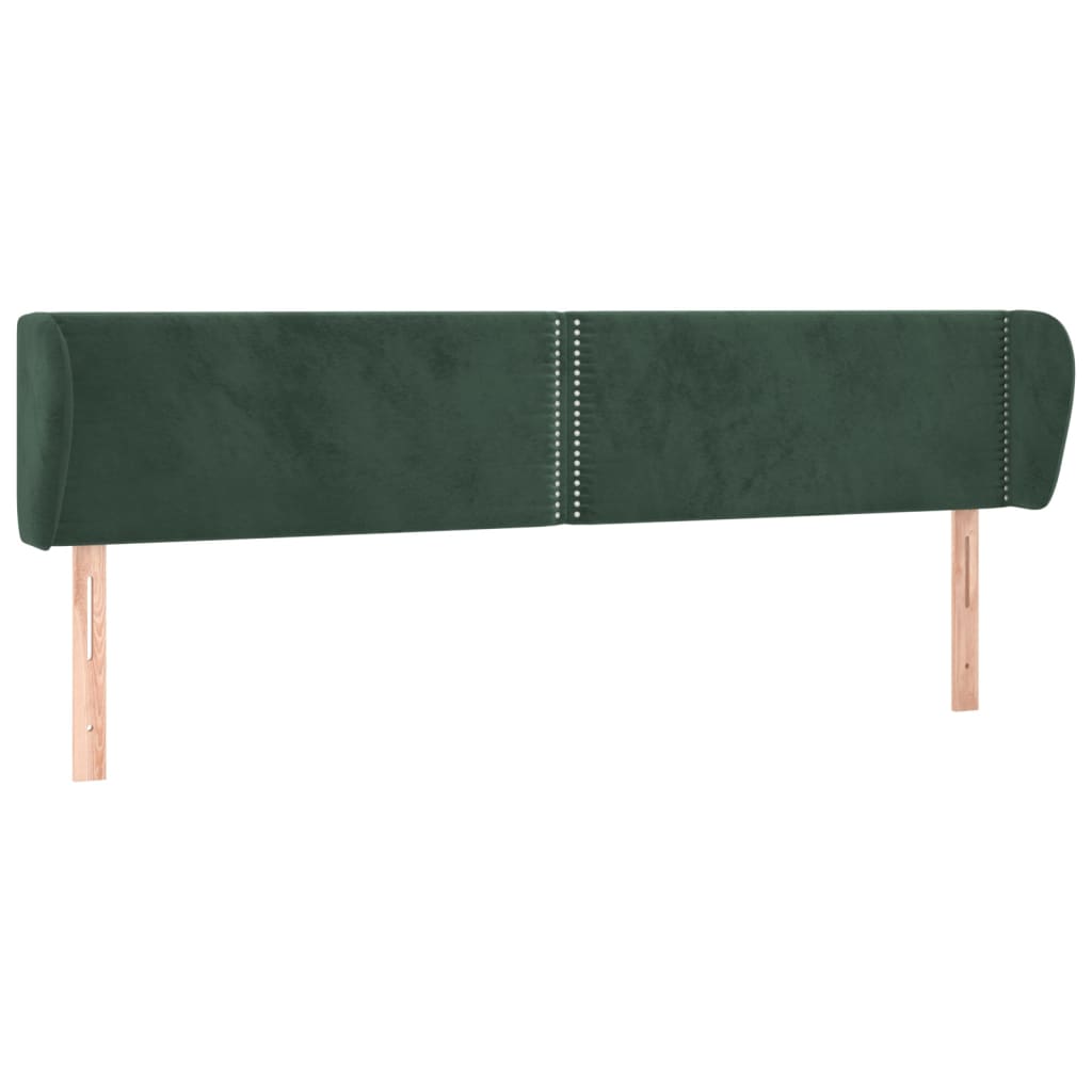 Tête de lit avec oreilles Vert foncé 203x23x78/88 cm Velours - XIOS
