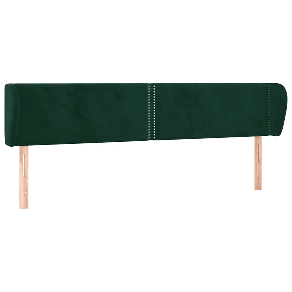 Tête de lit avec oreilles Vert foncé 203x23x78/88 cm Velours - XIOS