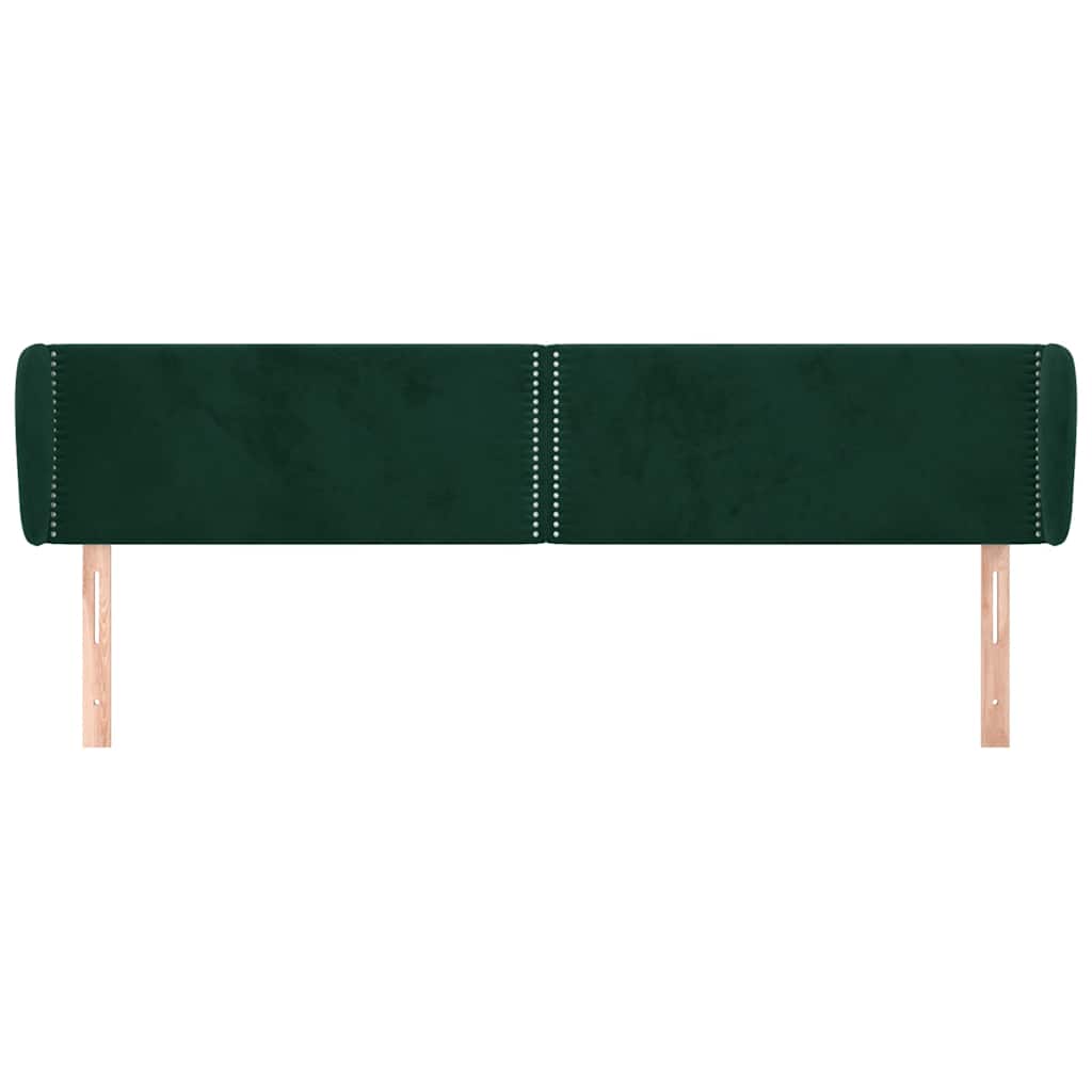 Tête de lit avec oreilles Vert foncé 203x23x78/88 cm Velours - XIOS