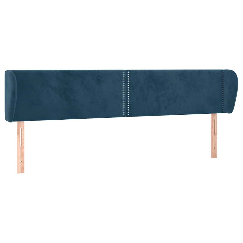 Tête de lit avec oreilles Bleu foncé 203x23x78/88 cm Velours - XIOS