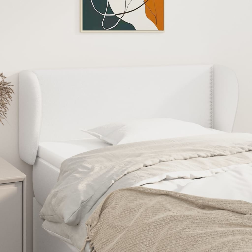 Tête de lit avec oreilles Blanc 103x23x78/88 cm Similicuir - XIOS