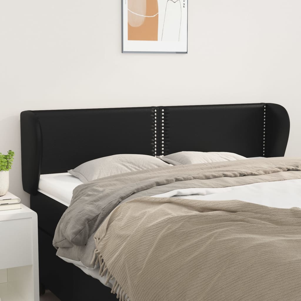 Tête de lit avec oreilles Noir 147x23x78/88 cm Similicuir - XIOS
