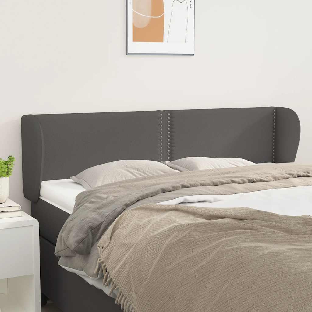 Tête de lit avec oreilles Gris 147x23x78/88 cm Similicuir - XIOS