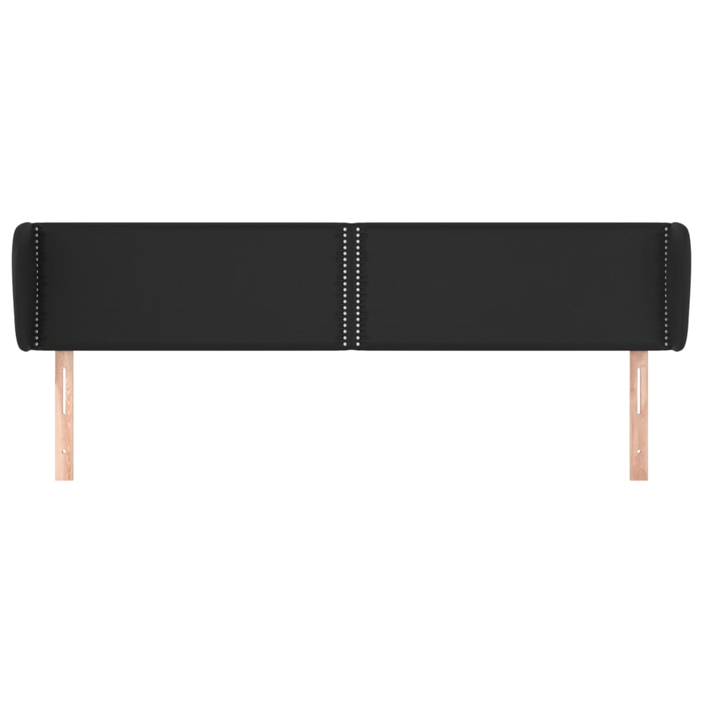 Tête de lit avec oreilles Noir 203x23x78/88 cm Similicuir - XIOS