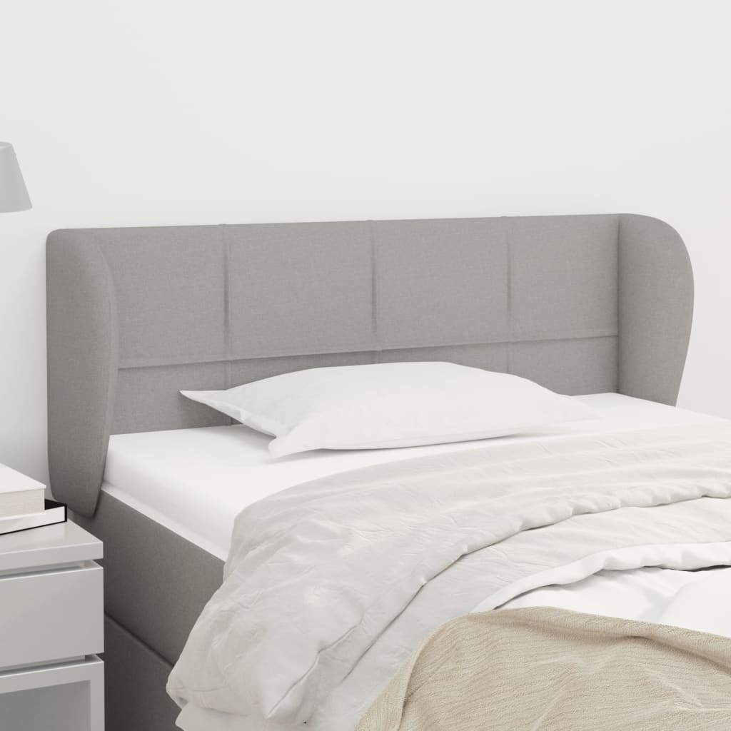 Tête de lit avec oreilles Gris clair 93x23x78/88 cm Tissu - XIOS