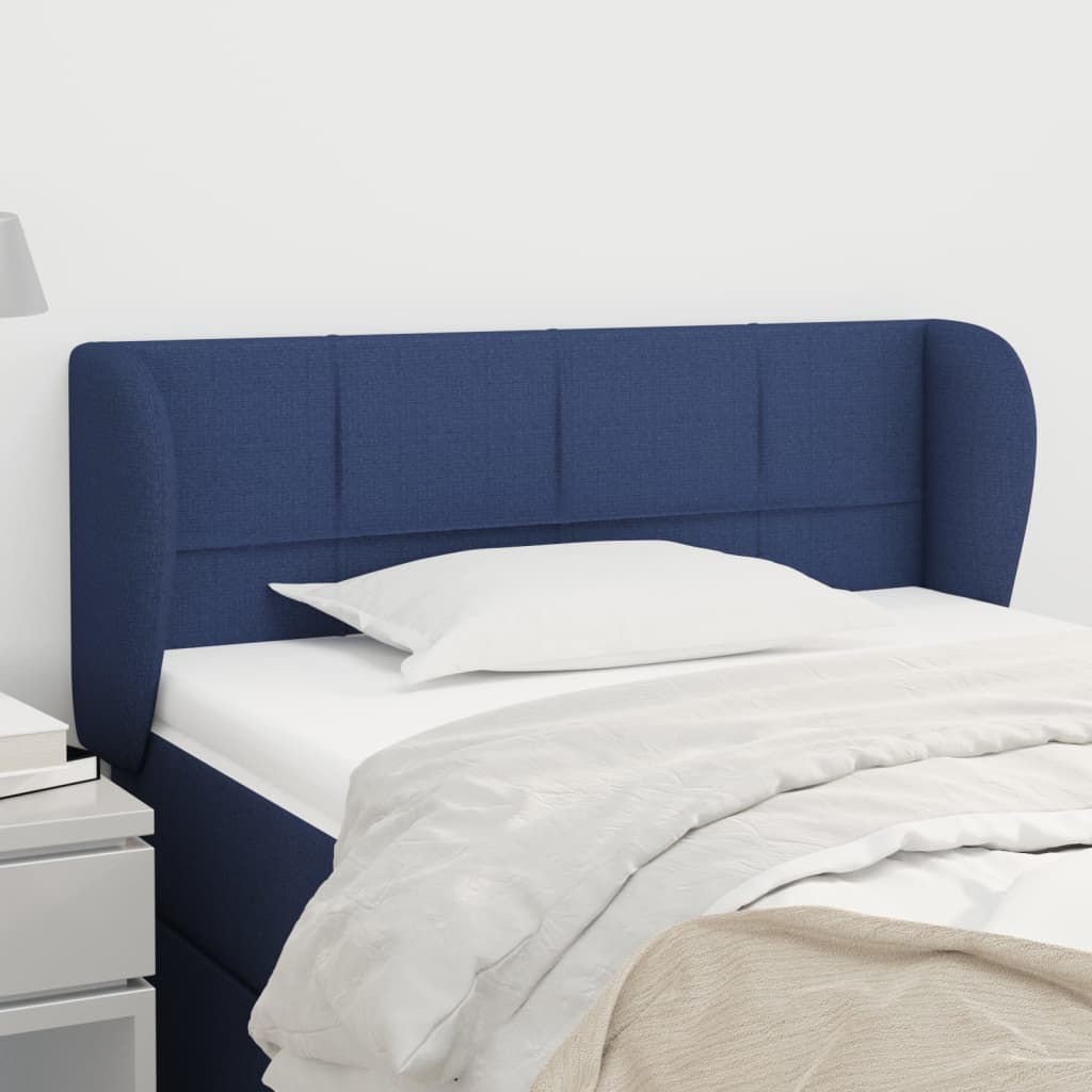 Tête de lit avec oreilles Bleu 103x23x78/88 cm Tissu - XIOS