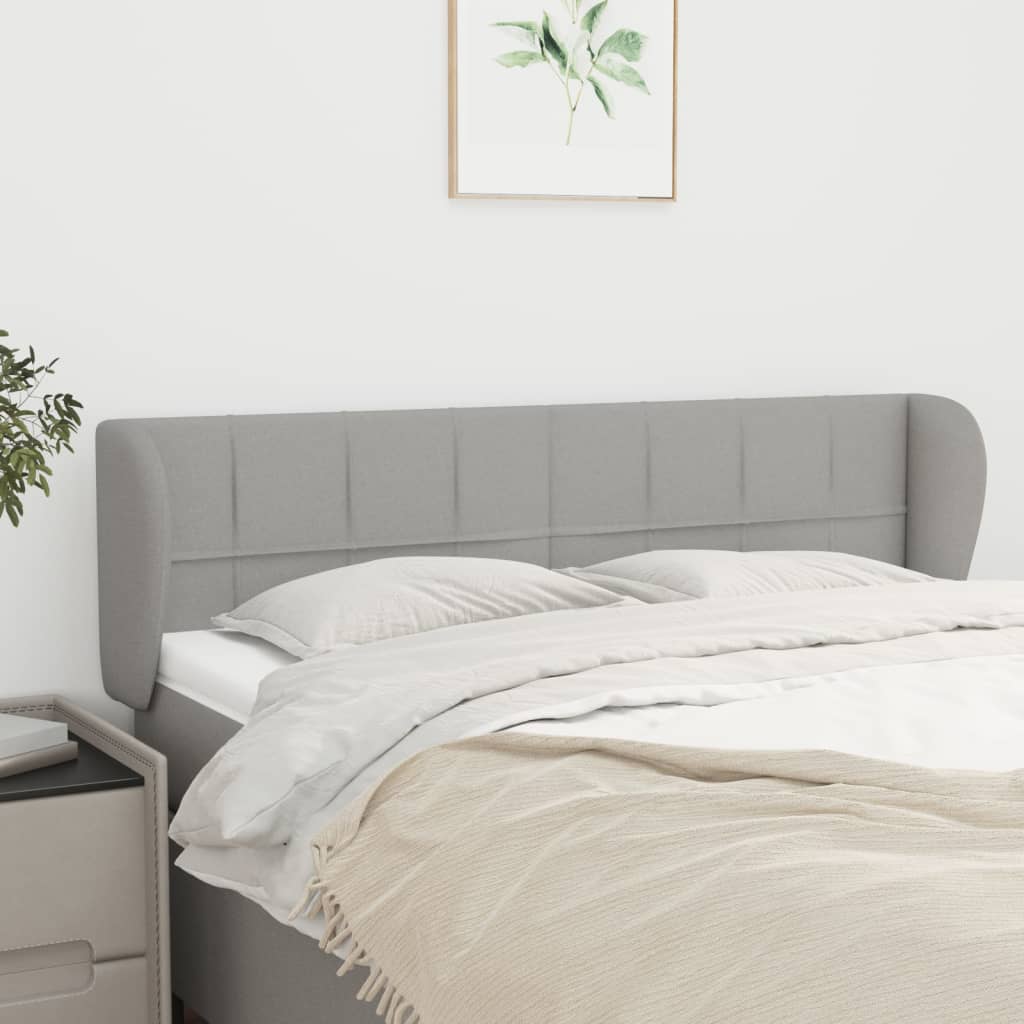 Tête de lit avec oreilles Gris clair 147x23x78/88 cm Tissu - XIOS
