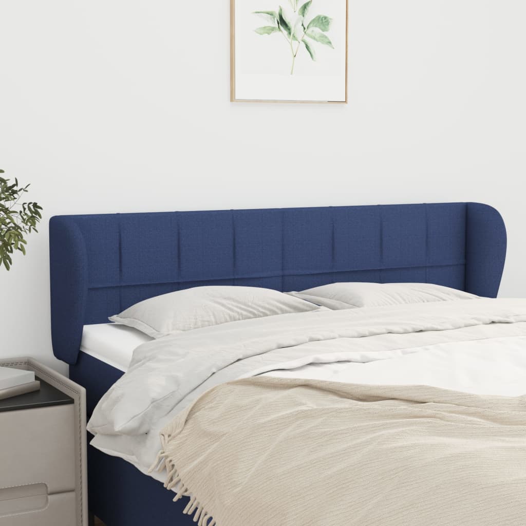 Tête de lit avec oreilles Bleu 147x23x78/88 cm Tissu - XIOS