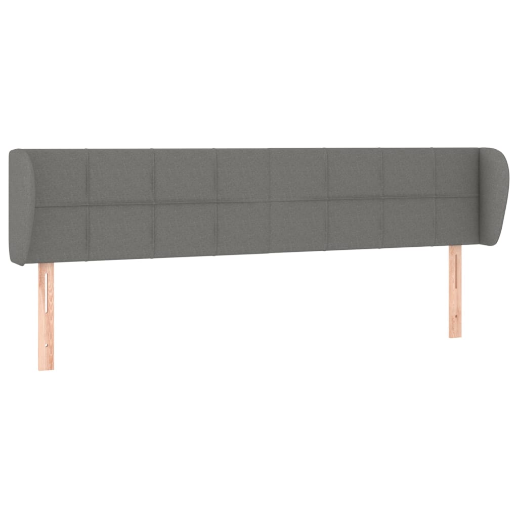 Tête de lit avec oreilles Gris foncé 163x23x78/88 cm Tissu - XIOS