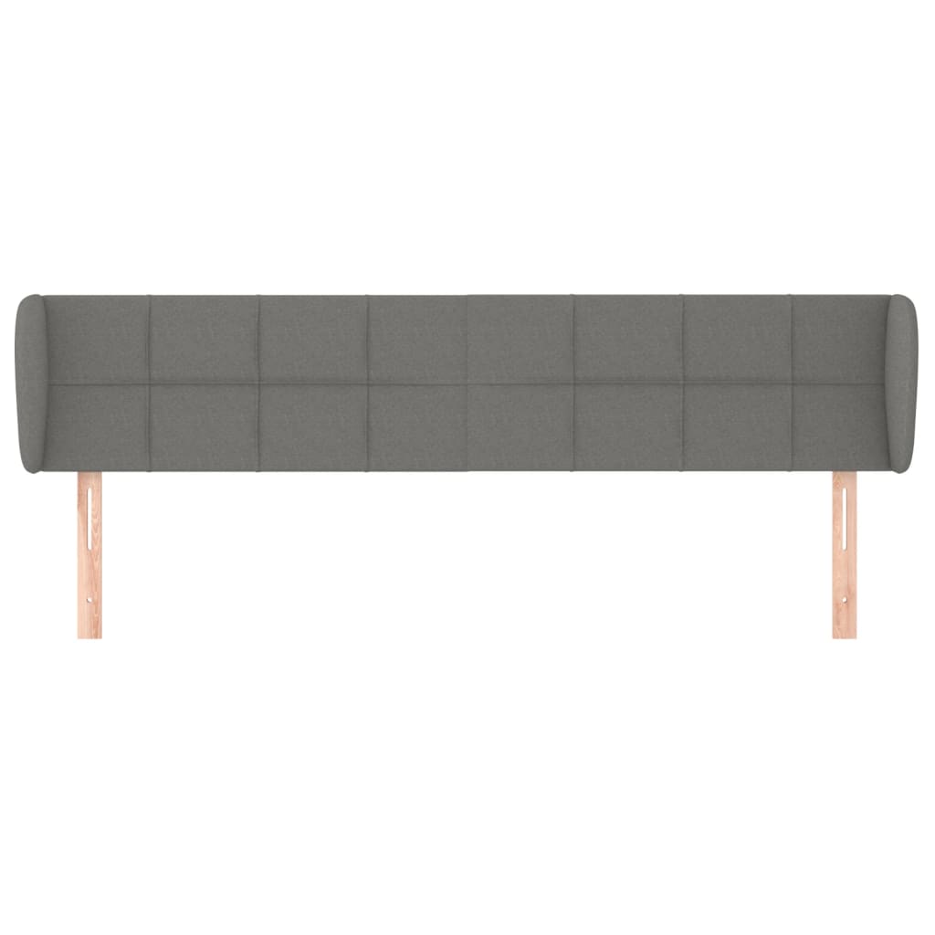 Tête de lit avec oreilles Gris foncé 203x23x78/88 cm Tissu - XIOS