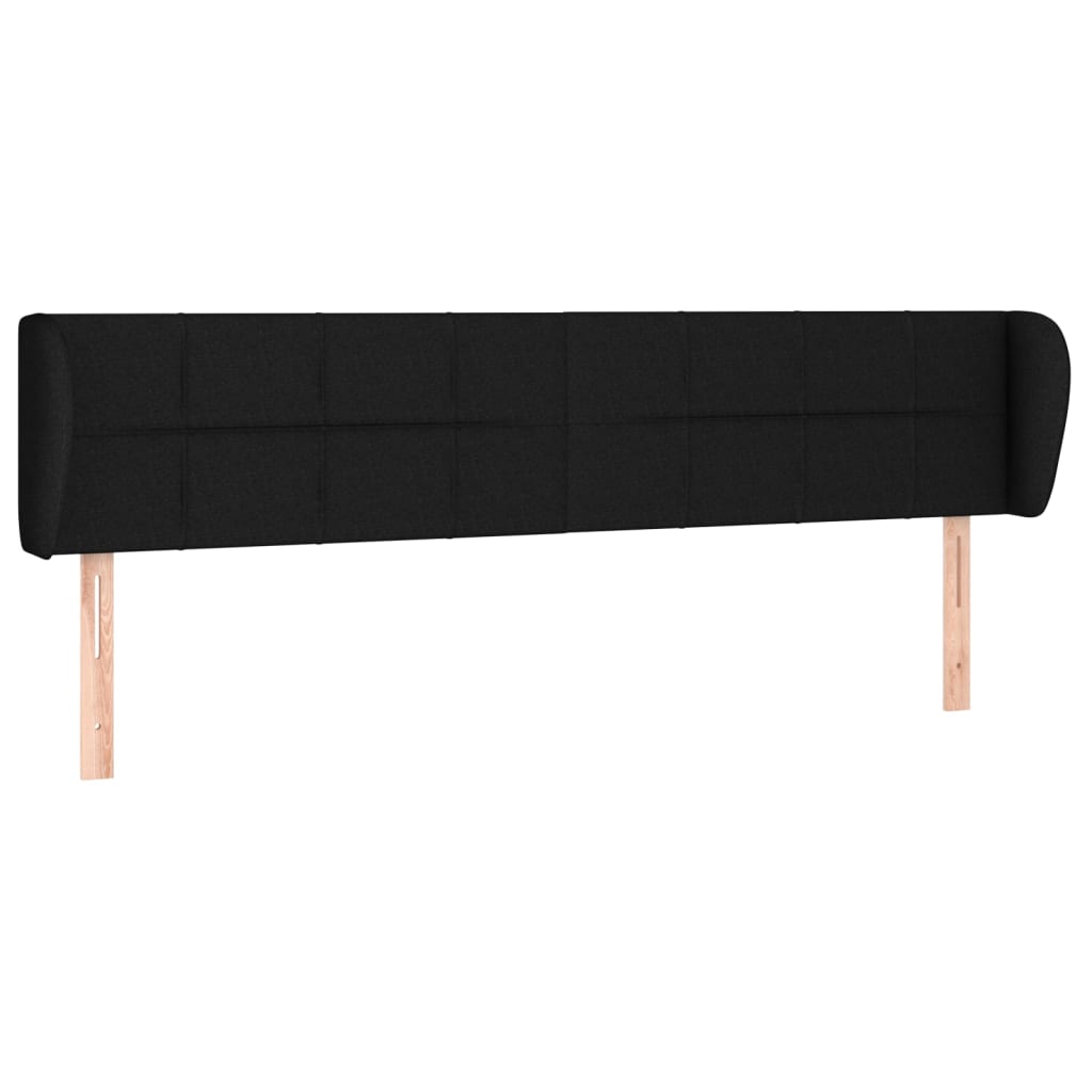 Tête de lit avec oreilles Noir 203x23x78/88 cm Tissu - XIOS