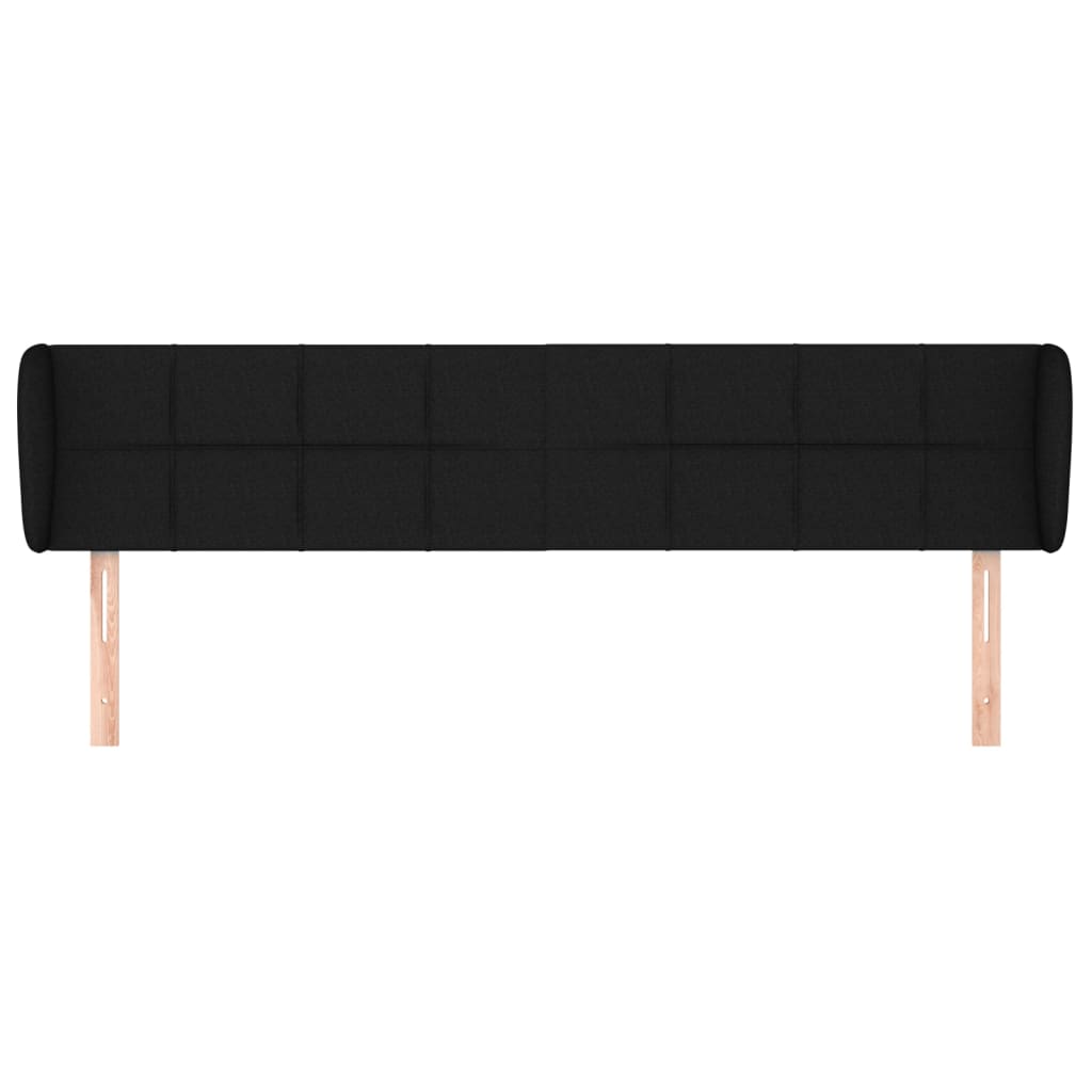 Tête de lit avec oreilles Noir 203x23x78/88 cm Tissu - XIOS