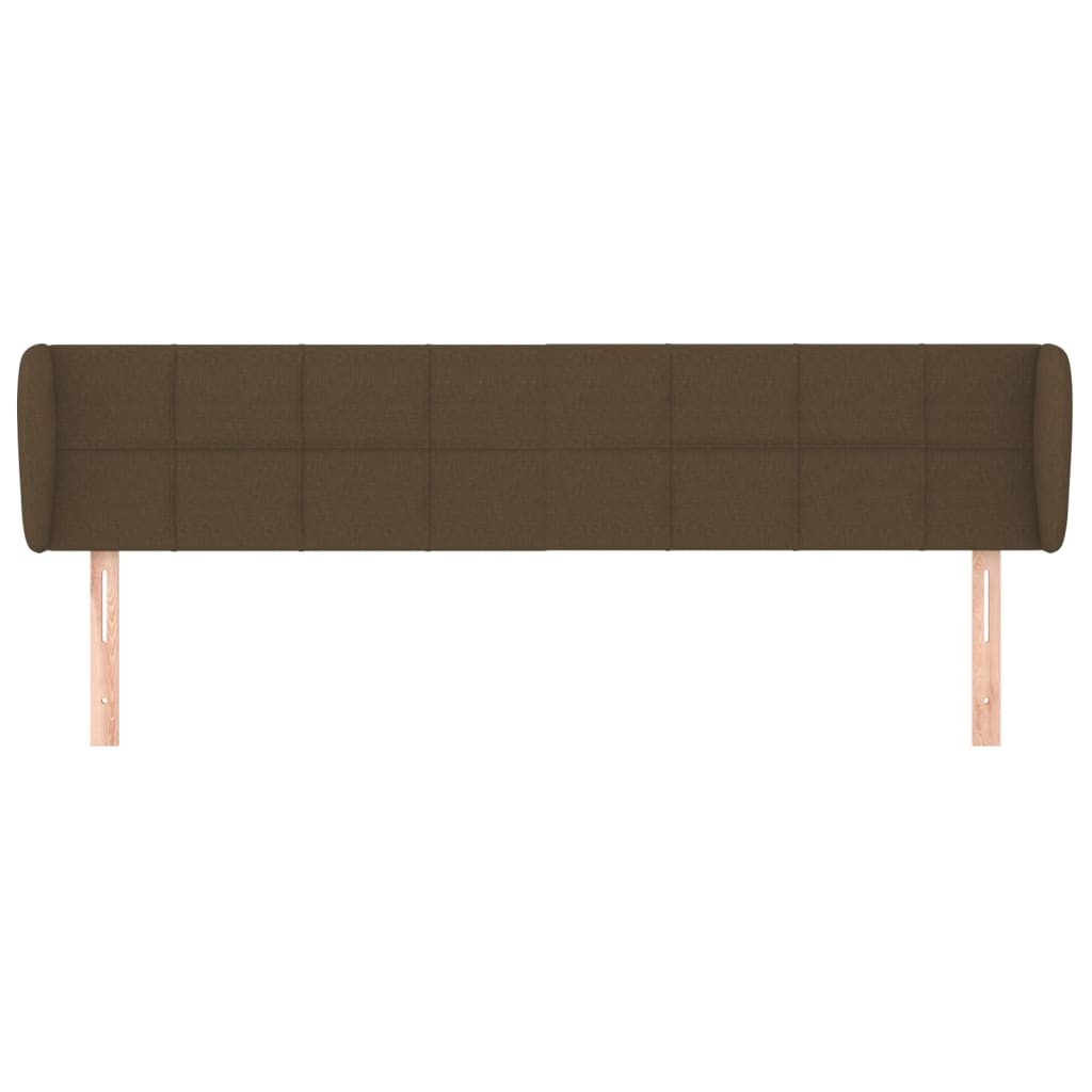 Tête de lit avec oreilles Marron foncé 203x23x78/88 cm Tissu - XIOS