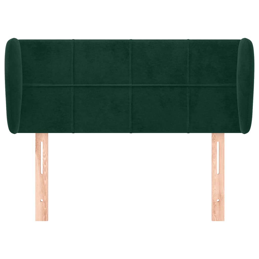 Tête de lit avec oreilles Vert foncé 103x23x78/88 cm Velours - XIOS