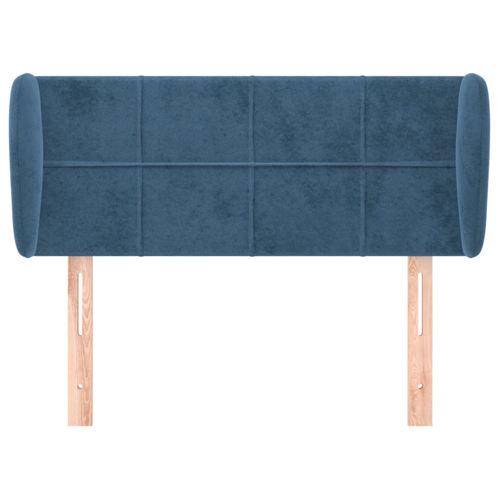 Tête de lit avec oreilles Bleu foncé 103x23x78/88 cm Velours - XIOS