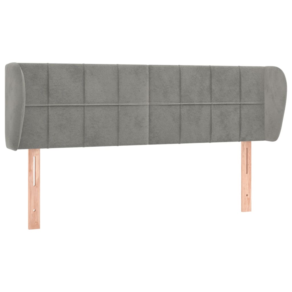 Tête de lit avec oreilles Gris clair 147x23x78/88 cm Velours - XIOS