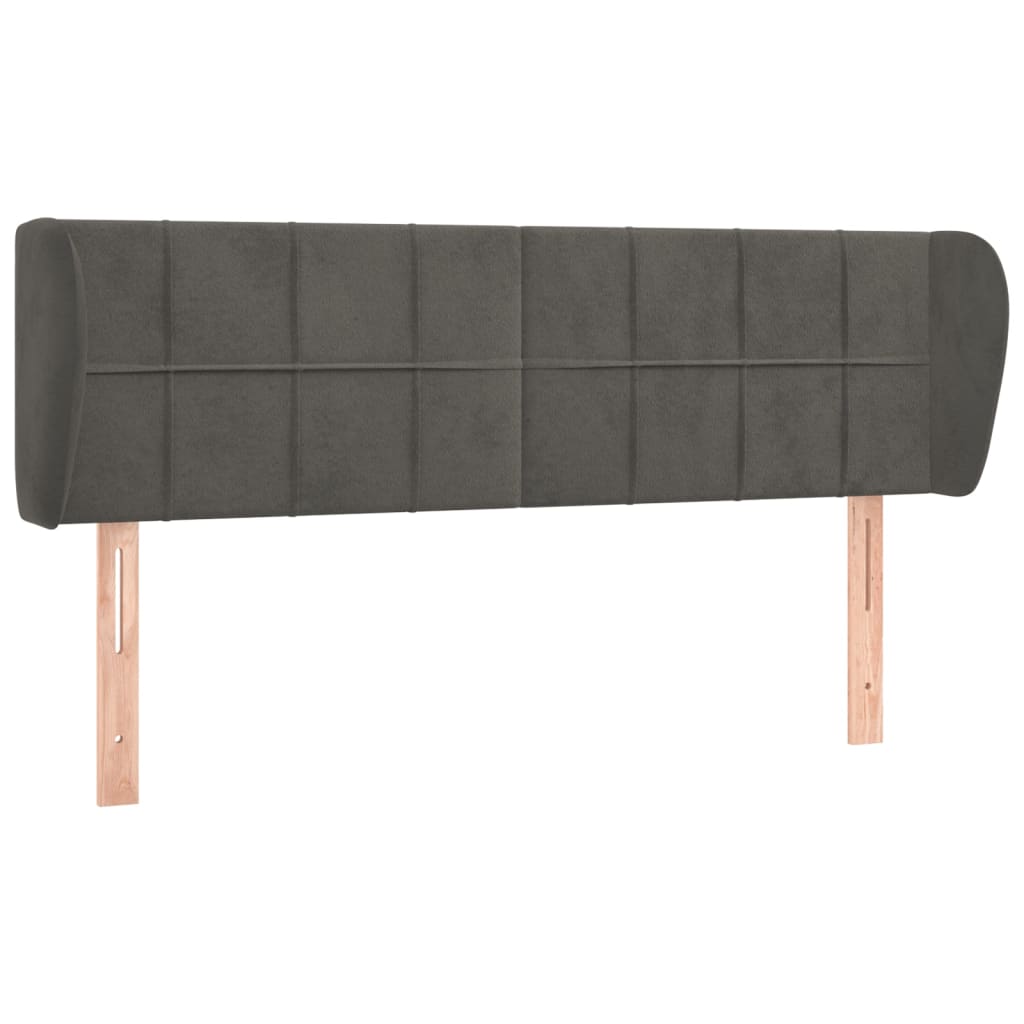 Tête de lit avec oreilles Gris foncé 147x23x78/88 cm Velours - XIOS