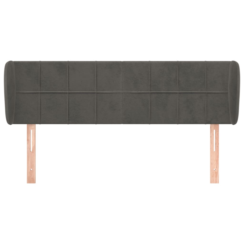 Tête de lit avec oreilles Gris foncé 147x23x78/88 cm Velours - XIOS