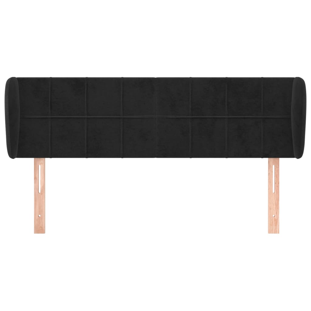 Tête de lit avec oreilles Noir 147x23x78/88 cm Velours - XIOS