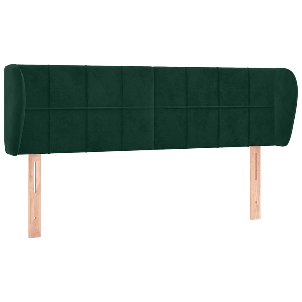 Tête de lit avec oreilles Vert foncé 147x23x78/88 cm Velours - XIOS