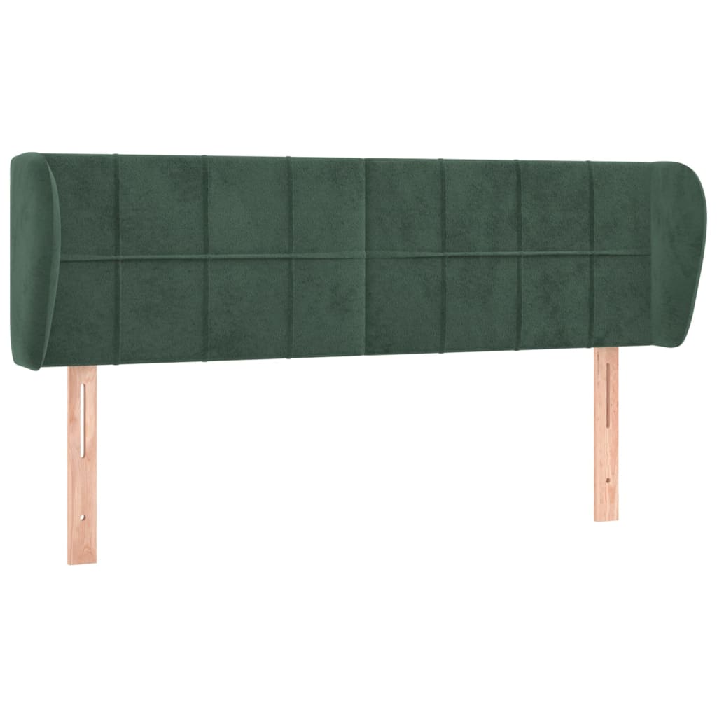 Tête de lit avec oreilles Vert foncé 147x23x78/88 cm Velours - XIOS