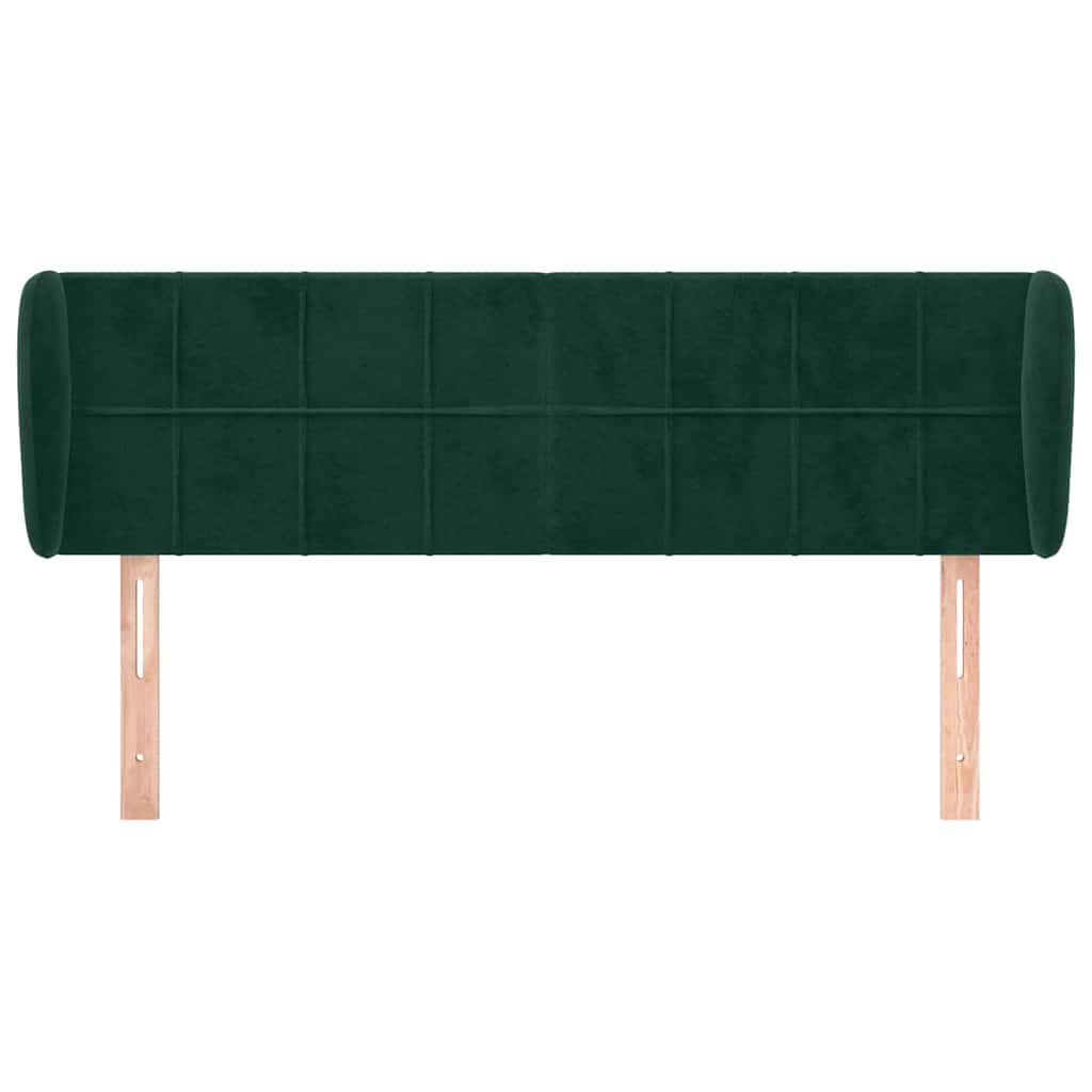 Tête de lit avec oreilles Vert foncé 147x23x78/88 cm Velours - XIOS