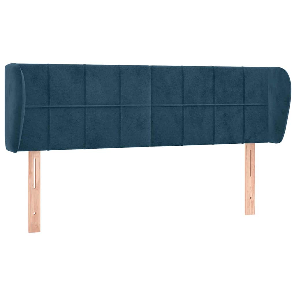 Tête de lit avec oreilles Bleu foncé 147x23x78/88 cm Velours - XIOS