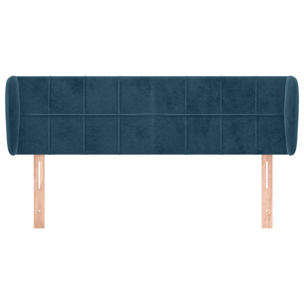 Tête de lit avec oreilles Bleu foncé 147x23x78/88 cm Velours - XIOS