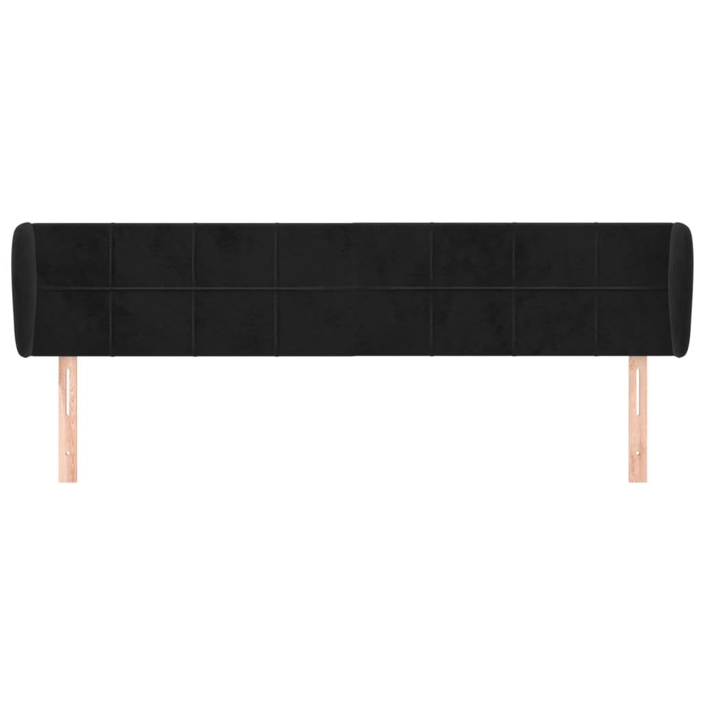 Tête de lit avec oreilles Noir 163x23x78/88 cm Velours - XIOS