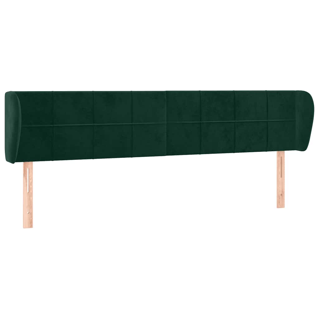 Tête de lit avec oreilles Vert foncé 163x23x78/88 cm Velours - XIOS