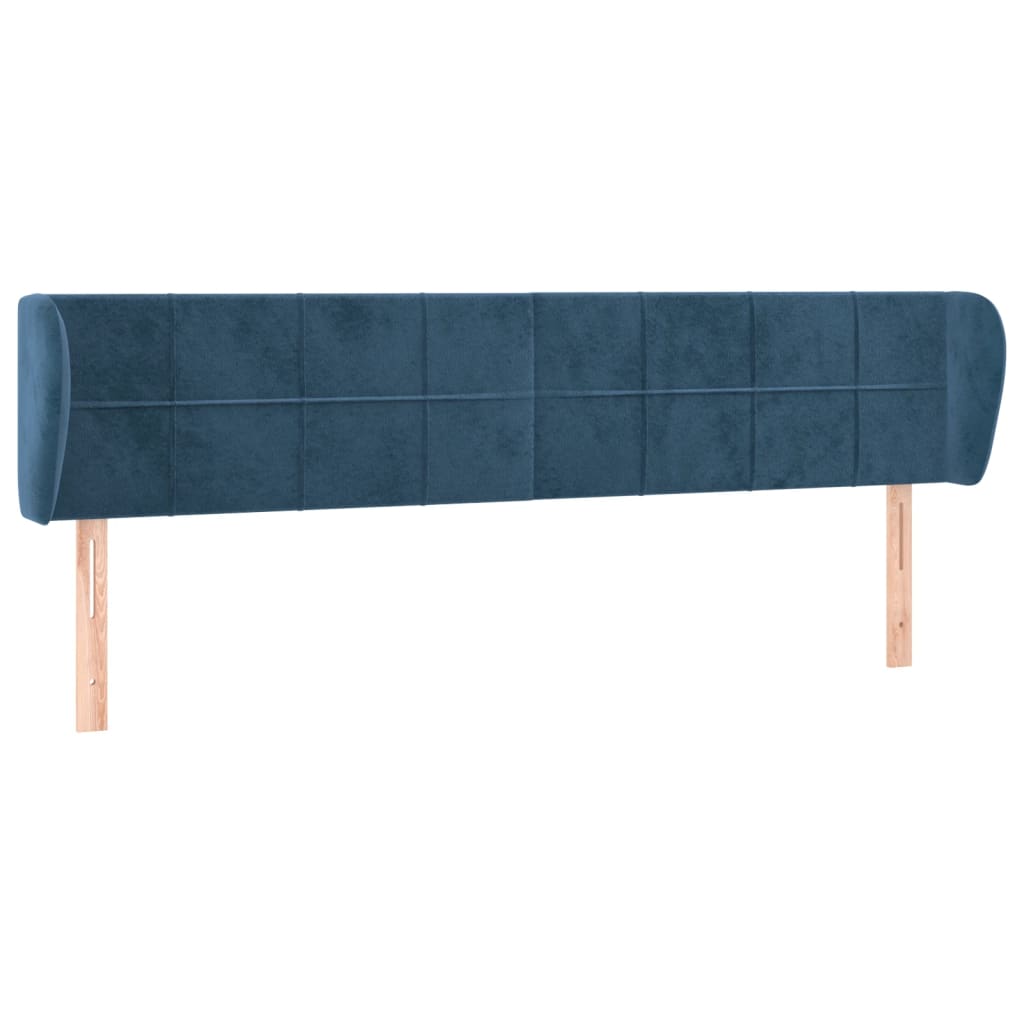 Tête de lit avec oreilles Bleu foncé 163x23x78/88 cm Velours - XIOS