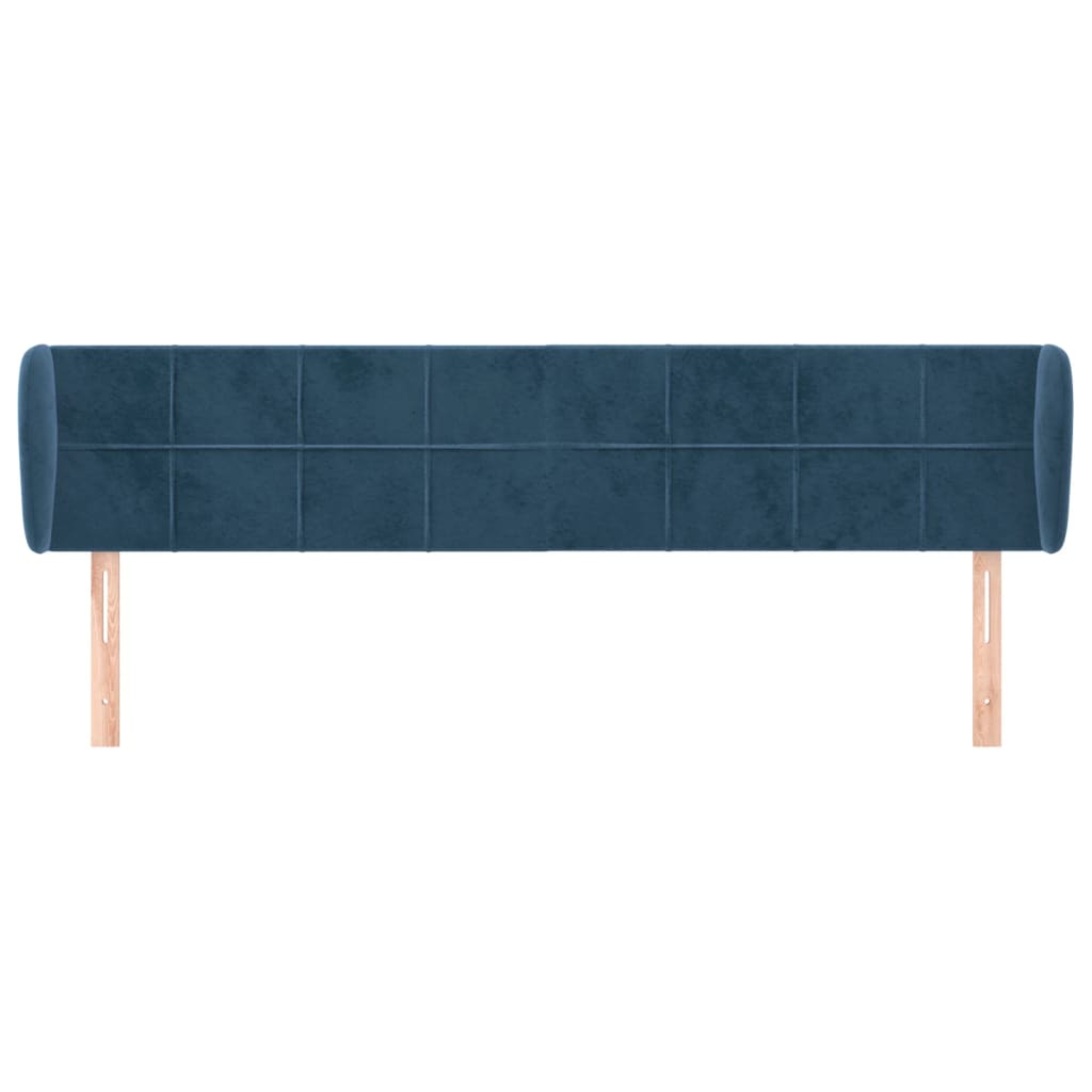 Tête de lit avec oreilles Bleu foncé 163x23x78/88 cm Velours - XIOS