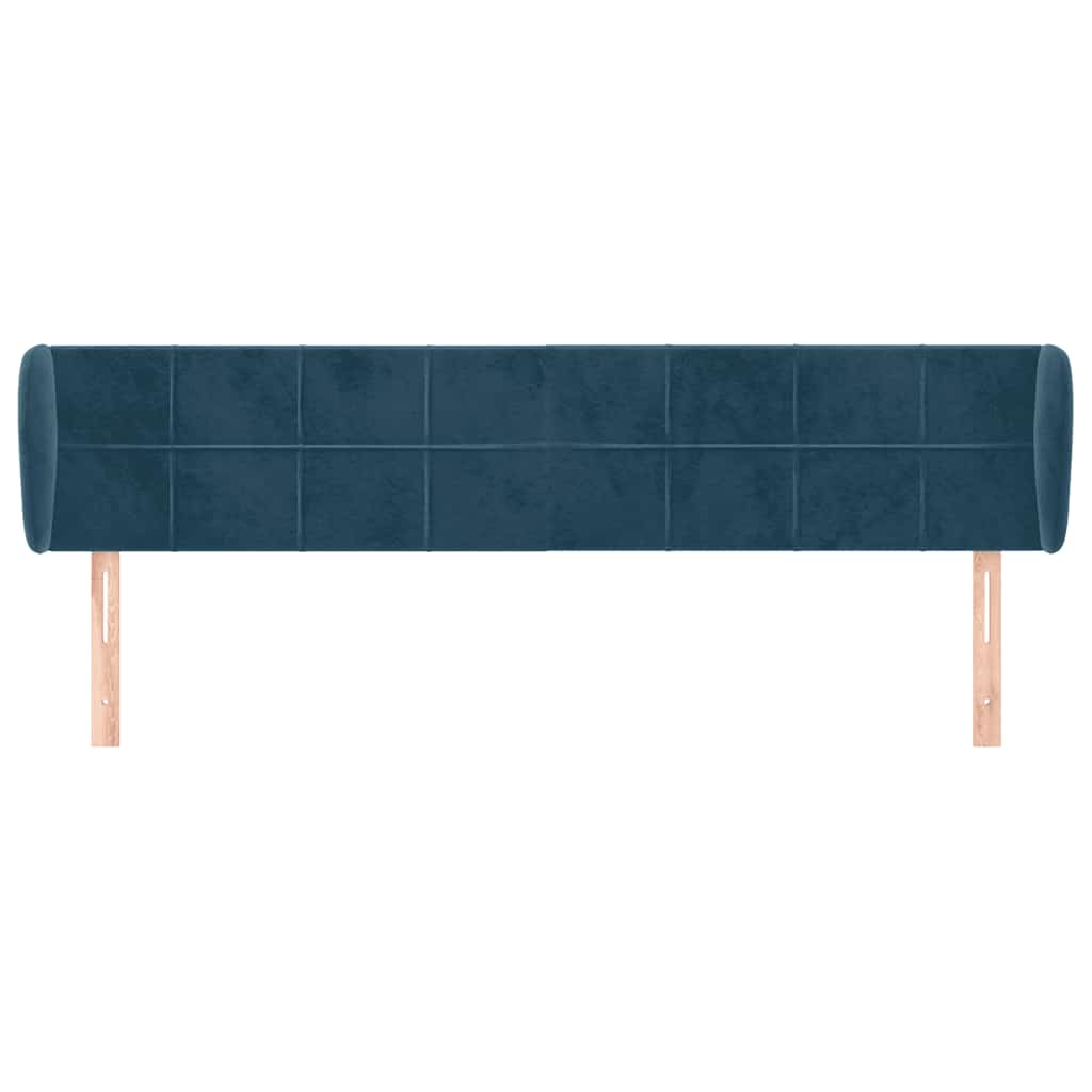 Tête de lit avec oreilles Bleu foncé 163x23x78/88 cm Velours - XIOS