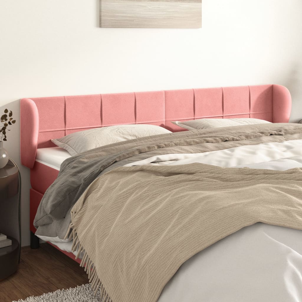 Tête de lit avec oreilles Rose 163x23x78/88 cm Velours - XIOS
