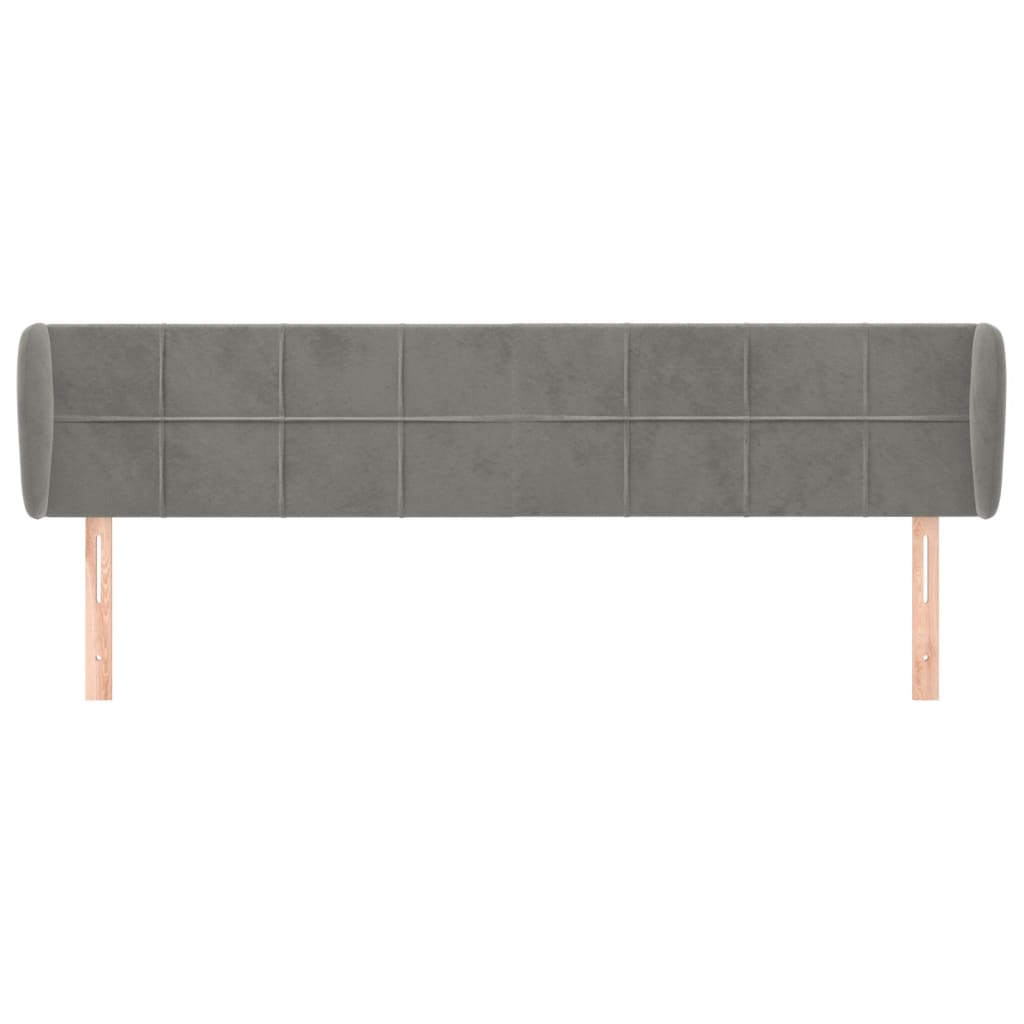 Tête de lit avec oreilles Gris clair 183x23x78/88 cm Velours - XIOS
